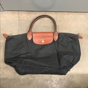 Longchamp Black and Brown Tote Bag
